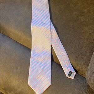 Stylish Pink and Blue Striped Men's Tie